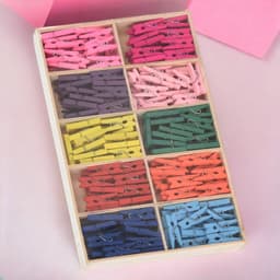 Dailygoods- Wasknijpers Hout 25 mm - Mini Wasknijpers - Knutselen - Decoratie - Geschenkverpakkingen - Creatief Gebruik - Knijpers — thumbnail 2