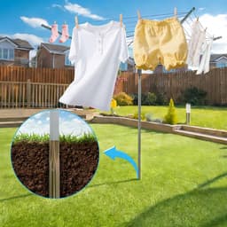 Opvouwbare droogmolen - Buitendroger Toren - Kleding Drogen Buiten - Eenvoudig Openen Sluiten - 40 Meter Waslijn - Zilver — thumbnail 2