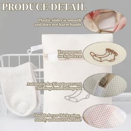 Dailygoods - Laundry Bags Wasmachine-netzakken, 2 stuks, met hersluitbare was, 18 x 20 cm, geschikt voor fijne was, beha's, sokken en schoenen — thumbnail 5