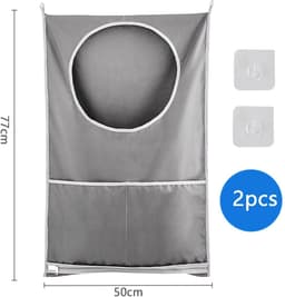 Dailygoods- Waszak Waterdicht - Hangende Waszak - Grote Capaciteit - Polyester - 50 x 77 cm - Ruimtebesparend Ontwerp - Wasmand — thumbnail 2