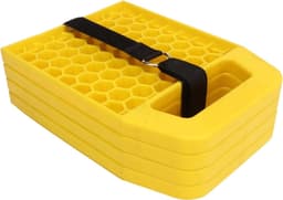 Stabilisator Jack Pads - Nivellerende Blokken - Ondersteuning Voertuig - Stapelbaar Ontwerp - 4 Stuks - Geel — thumbnail 1