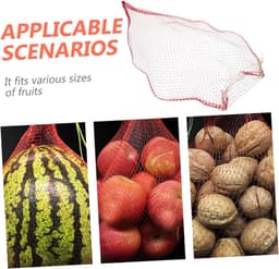 Netzakken Fruit - Groente Tassen - Verse Producten Bewaren - Ademend Mesh Ontwerp - 100 Stuks - Rood — thumbnail 4