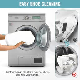Dailygoods - Waszak voor alle soorten sportschoenen en gymschoenen, zak van duurzaam net met ritssluiting voor veilig wassen, herbruikbaar, hoog — thumbnail 4