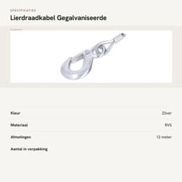 Lierdraadkabel Gegalvaniseerd - Roestvrij Staal - 4 Mm X 12 M - 2000LBS Sterkte - Lierkabel Vervanging - Zelfsluitende Haak - Trekkabel — thumbnail 3