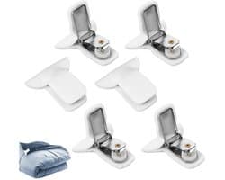 Dailygoods- Dekbedclips voor Dikke Dekbed - 6 Stuks - Sterke Grip - Gewatteerde Bevestigingsmiddelen - Zachte EVA-buitenkant - Compact en Eenvoudig Op te Bergen - Bedlakenclips