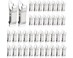 SnelShoppen - 40x Mini Crocodile Clips 1.2cm Breed - Robuuste Metaal Spring Clips in Zilver - Niet-slip Klemmen voor Foto's, Gordijnen, Kleding en Cre