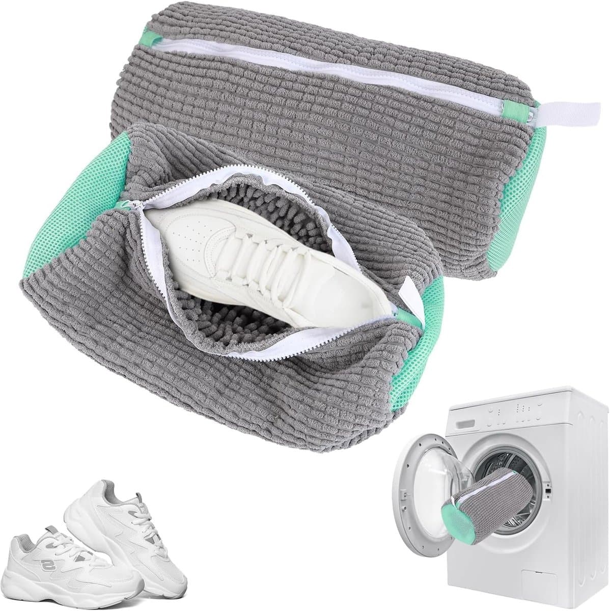 Set van 2 waszakken voor schoenen, optimale bescherming en reiniging, 360° schoonmaak, ideaal voor sneakers en sportschoenen — afbeelding 1