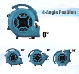 Centrifugale Ventilator - Tapijtdroger Blower - Vloeren Drogen - Stapelbaar Ontwerp - 3200 CFM - Blauw — thumbnail 3
