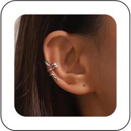 Eenvoudige Slang Oormanchet Oorbellen Vintage Zilveren Open Wrap-hoepel Oorring Statement Slang Clip Op Oorbellen Knorpel Crawler Oorring Geen Piercing Slang Oorversiering Voor Vrouwen — thumbnail 1
