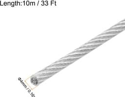 Staalkabel 10 m - 304 roestvrij staal - 4 mm vinylcoating - voor optillen en ophangen - ShopVlot — thumbnail 5