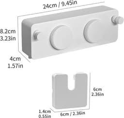 Uitschuifbare waslijn, wandmontage - dubbele, onzichtbare uitschuifbare waslijn voor badkamer, woonkamer, balkon, boorvrije stalen kabel - wit - 4,2 meter — thumbnail 5