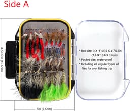 Vliegvissen Vliegen Set Vliegen Assortiment Forel Bass Vissen met Fly Box met Droge/Natte Vliegen, Nimfen, Streamers, Popper — thumbnail 3