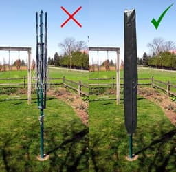 Waterdichte en UV-bestendige Beschermhoes voor Droogmolen - Weerbestendige Tarpaulin Cover voor Buiten, Donkergroen, 168 x 30 x 30 cm, Ideaal voor Bescherming tegen Stof en Weerselementen — thumbnail 5