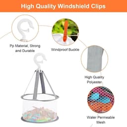 Wasknijpers met Mand - Kunststof - 48 Kleurrijke Stuks - Inclusief Ademend Hangnet - Voor Kleding en Sokken — thumbnail 5