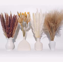115 stuks gedroogd pampagras voor boho huisdecoratie, gemengd droog bloemenboeket voor bruiloften en feesten, pampabloemstukken, rustieke boerderijdecoratie — thumbnail 5