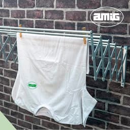 - Uitschuifbare wandwaslijn - Afmetingen: 180x14x3 cm - Droogoppervlak: 9 m² - Roestvrij staal en aluminium - Roestvrijstalen schroeven - Voor binnen- en buitengebruik - Eenvoudige installatie — thumbnail 4