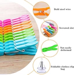 Wasknijpers met mand met 2 manden, voor het drogen van kleding, wasknijpers, voor buiten, verzegeld ontwerp, winddicht, kunststof materiaal voor luchtdichte tassen — thumbnail 5