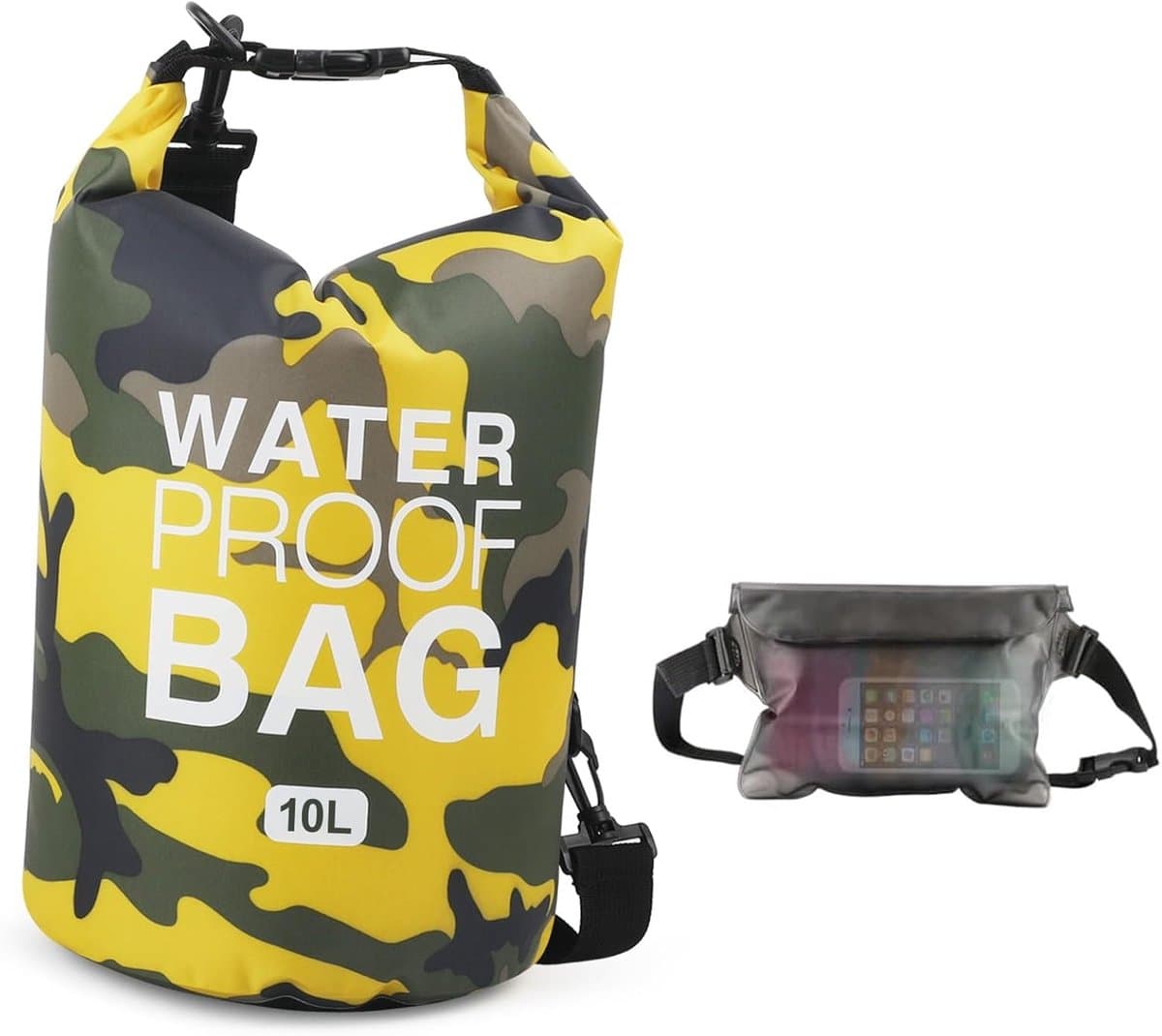 pakzak, drijvende droogrugzak, strandtas, lichte droogzak voor strand, boottochten, vissen, kajakken, zwemmen, rafting, camping, 5 l, 10 l, 15 l, 20 l, 30 l — afbeelding 1