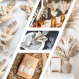 Gedroogd Pampasgras - 83 Stuks Natuurlijke Gedroogde Bloemen, Bruin, Wit Pampasgras, Lagurus Decoratie en Gedroogde Bloemen Boeket voor Bruiloft Woonkamer Vazen Boho Home Feest Decoratie — thumbnail 3