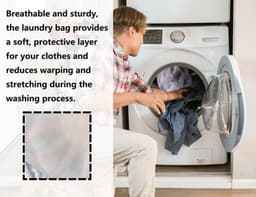 - Wasnet - Kleding - Herbruikbaar - 50 x 60 cm - Dichte mesh - Voor wasmachine - 2 stuks — thumbnail 2