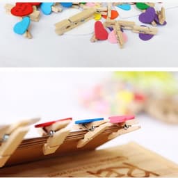 Houten Wasknijpers - Mini Knijpers Fotoclip - Decoratief Ophangen - Hartvormig Natuurlijk Hout - 200 stuks 3 cm - Gemengde Kleuren — thumbnail 4