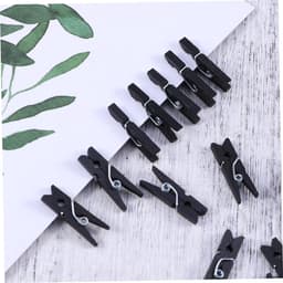 Houten Wasknijpers - Kledingknijpers Utility Clips - Foto's Ophangen - Natuurlijk Hout - 2.5*0.6CM - Zwart — thumbnail 5