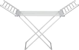 Elektrisch verwarmd wasdrogerrek met 2 uitschuifbare zijkanten, inklapbaar, frame van aluminiumlege, 144 x 53 x 91 cm — thumbnail 2