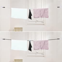 Draagbaar Touw - Waslijn - Kleding Drogen - Intrekbaar en Verstelbaar - 2.8 Meter - Zwart Wit — thumbnail 3