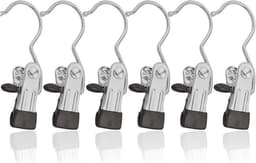 Wasknijpers Haken - Kledinghangers Clips - Kleding Drogen - Roestvrij Staal - 12 Stuks - Zwart — thumbnail 1