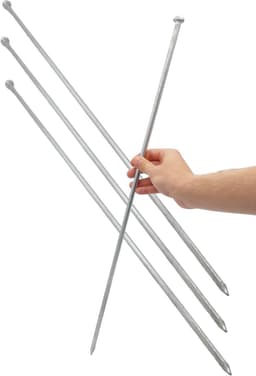 Stormanker Haringen - Grondnagels XXL - Veilig Verankeren - Verzinkt Staal - 70 cm Lengte - Zilver — thumbnail 1