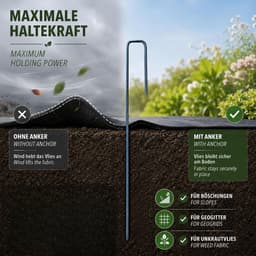 Grondankers - U-vorm pennen - Tuin verstevigen - Extra lange staaldraad - 100 stuks 40 cm - Metaal — thumbnail 2