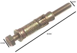 Anker Bouten - Bevestigingsbouten - Zware Bevestiging - Roestbestendig - M8 x 90MM - Geel Verzinkt — thumbnail 2