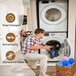 8 stuks wasballen - drogerballen voor donsjassen - wasdrogers - tennisballen - wasmachine accessoires — thumbnail 5