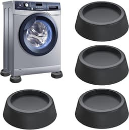 4 stuks zwarte anti-vibratiematten geschikt voor wasmachines, geluidsreducerende wasmachinevoetjes met rubberen pads, geschikt voor wasmachines, drogers, meubels, anti-vibratiepads geschikt voor wasmachines — thumbnail 1