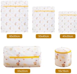 Deze 5-delige waszakkenset heeft een honingraatstructuur en een ritssluiting; Geschikt voor delicate kledingstukken, bh's, ondergoed, bovenkleding en overhemden. — thumbnail 2