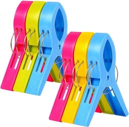 Grote Wasknijpers voor Handdoeken, 6 Stuks, Plastic Clips voor Strandstoelen en Wasgoed, Houdt Handdoeken op hun Plaats tegen de Wind — thumbnail 1