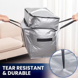 SnelShoppen - TAILI Dubbele Laag Verhuiszakken Zware Kwaliteit Extra Groot, Verhuisbenodigdheden, Sterke Handgrepen & Ritssluitingen, Kledingopslag, V — thumbnail 4