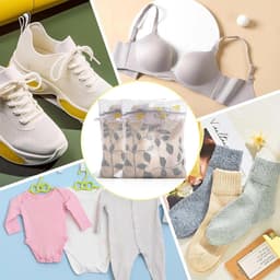 SnelShoppen - Pack van 2 30 x 40 cm Waszakken met Rits voor Fijnwas, Ondergoed, Bh's en Sokken - Wasnet voor Wasmachine met Beschermende Flap - Herbru — thumbnail 3