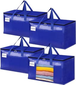 Grote waszakken met rits en labels - 105L stevige opbergzakken voor kleding, reizen en verhuizing (2 stuks) — thumbnail 3