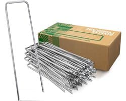 Stevige Stalen Grondankers (Set van 250) Voor Onkruidmat Tuinmat Schutting & Camping - 150 mm Lang 25 mm Breed Ø 3 mm