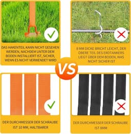 Grondankers tuinhuis schommels set van 4 - verstelbare riem - 25m lengte — thumbnail 5
