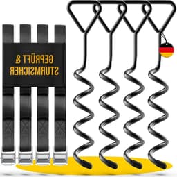 Grondanker trampoline set - extra veilige premium uitvoering - trampoline anker - trampoline bevestiging bodem - grondhaak - verstelbare XXL-riem - 250m — thumbnail 1