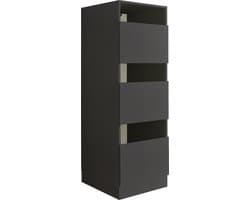 Interiax WASHWALL 'Mary' Wasmachine Wasmandkast Antraciet - Wassorteerkast - 162x50x67.5 cm