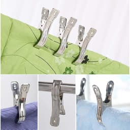 JGS ® Set van 12 roestvrijstalen strandhanddoekclips, grote wasknijpers voor dagelijkse was, strandhanddoek, badhanddoek, beddengoed en dikke kleding (12 stuks) — thumbnail 4