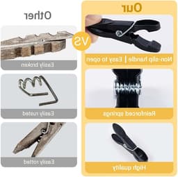 48 Stuks Zwarte Wasknijpers met Mand, Winddichte Kleurrijke Wasknijpers, Plastic Wasknijpers voor Kleding en Sokken — thumbnail 2