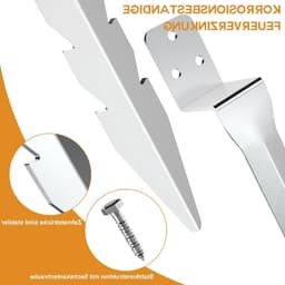 Set van 4 impact sleeves voor L-vormige palen van 50 cm, gegalvaniseerd staal, ideale grondankers voor houten palen en stevige bevestiging — thumbnail 3