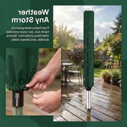 Roterende drogerhoes van 600D Oxford-stof, waterdicht en weerbestendig, voor kledinglijn 165 x 16 x 16 cm (groen) — thumbnail 3