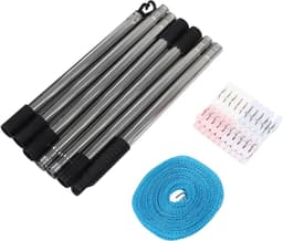Waslijn Set - Draagbare Droger - Buiten Kleding Drogen - Winddichte Clips - 250 cm - Zilver — thumbnail 1