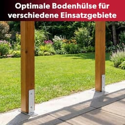 1x Siwitec U-paalanker voor inschroeven, vrije breedte 71 mm, hoogte 200 mm, U-profiel van thermisch verzinkt staal, U-hoekbeugel, grondanker, balkdrager, schroefanker — thumbnail 5