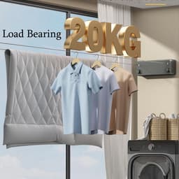 Waslijn Uittrekbaar - Wanddroger Wasrek - Kleding Drogen - Zware Belasting - 4.2m - Zilver — thumbnail 4
